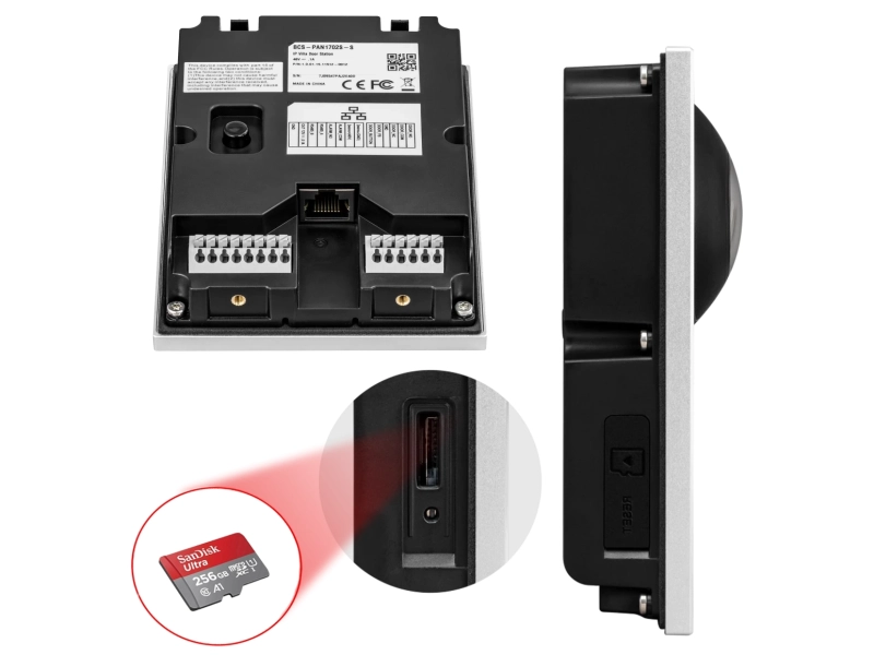 Wideodomofon dwusystemowy IP 2-wire BCS-PAN1702S-S / BCS-MON7600B-2 BCS z aplikacją na telefon + Switch + Zasilacz DIN