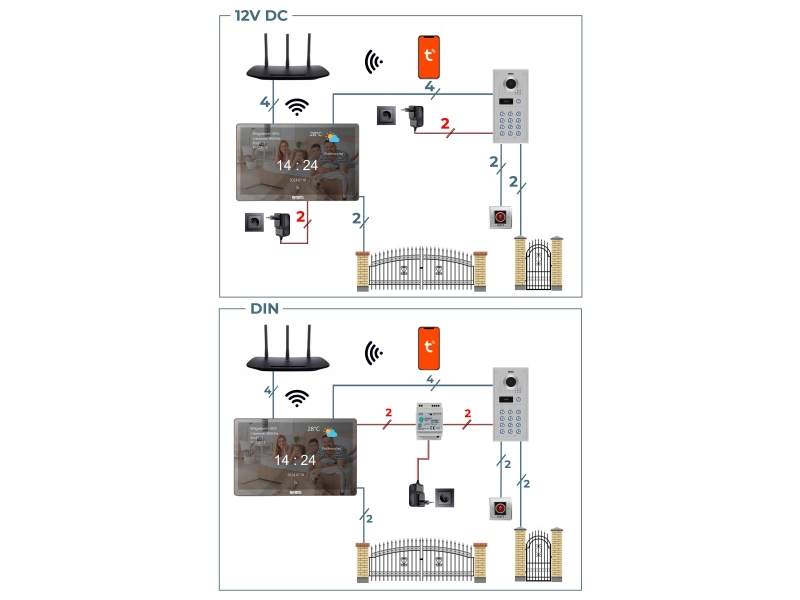 Wideodomofon lustrzany WIFI 5tech Monitor 8