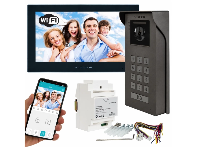 Wideodomofon 2IP 2 żyłowy Vidos M205B-X + S200 Android Podczerwień MicroSD