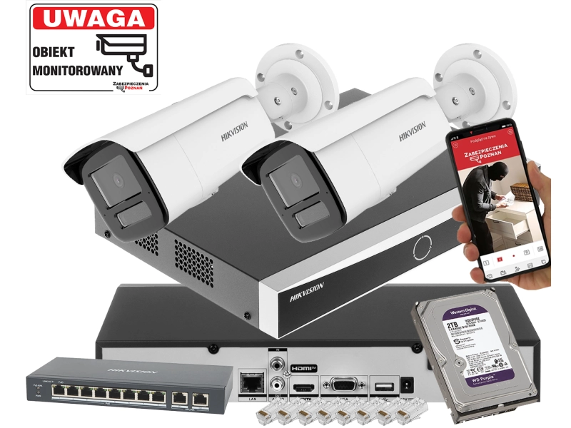 Zestaw 4 kamer IP DS-2CD2545FWD-I Hikvision 4 Mpx IR10