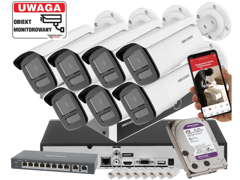 Zestaw 4 kamer IP DS-2CD2545FWD-I Hikvision 4 Mpx IR10