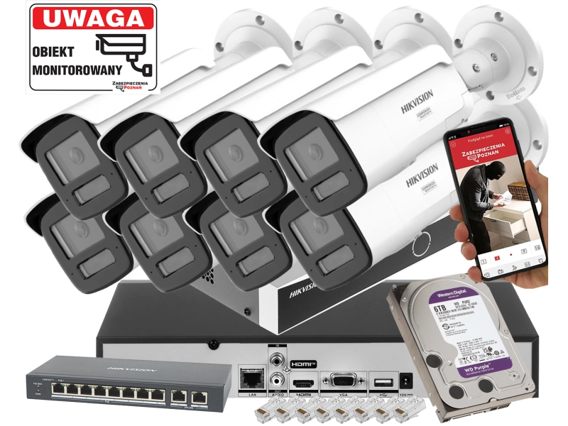 Zestaw 4 kamer IP DS-2CD2545FWD-I Hikvision 4 Mpx IR10