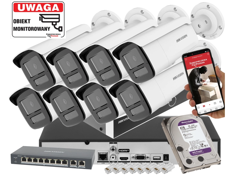 Zestaw 4 kamer IP DS-2CD2545FWD-I Hikvision 4 Mpx IR10