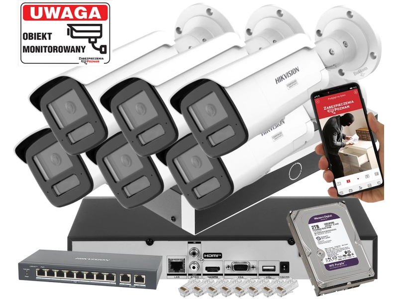 Zestaw 4 kamer IP DS-2CD2545FWD-I Hikvision 4 Mpx IR10