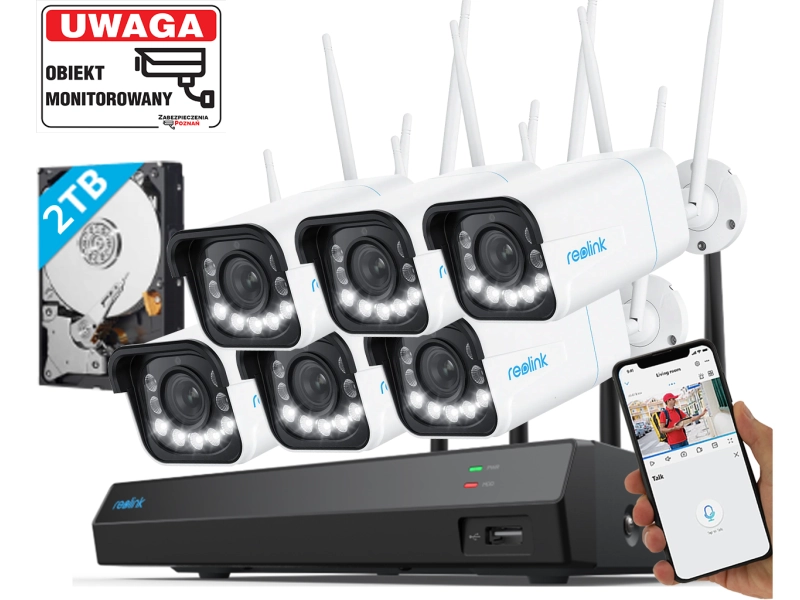 Zestaw kamer WiFi 4K z obiektywem MotoZoom Reolink 6x kamera W430 8Mpx Smart Detekcja Mikrofon