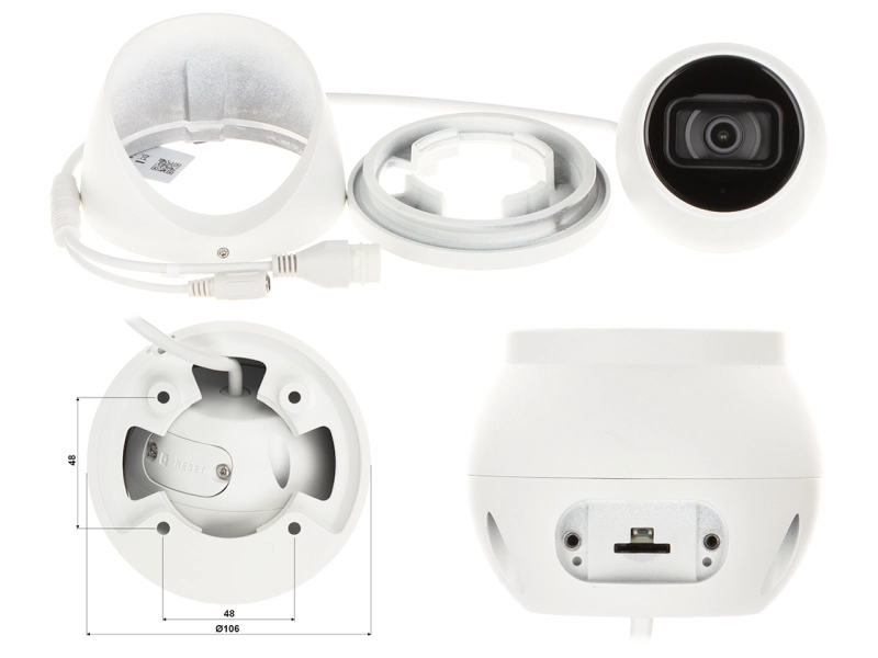 Monitoring domu IP DAHUA 8 kamer IPC-HDW3842EM-S-0280B 8Mpx Analityka AI SMD + WizSense
