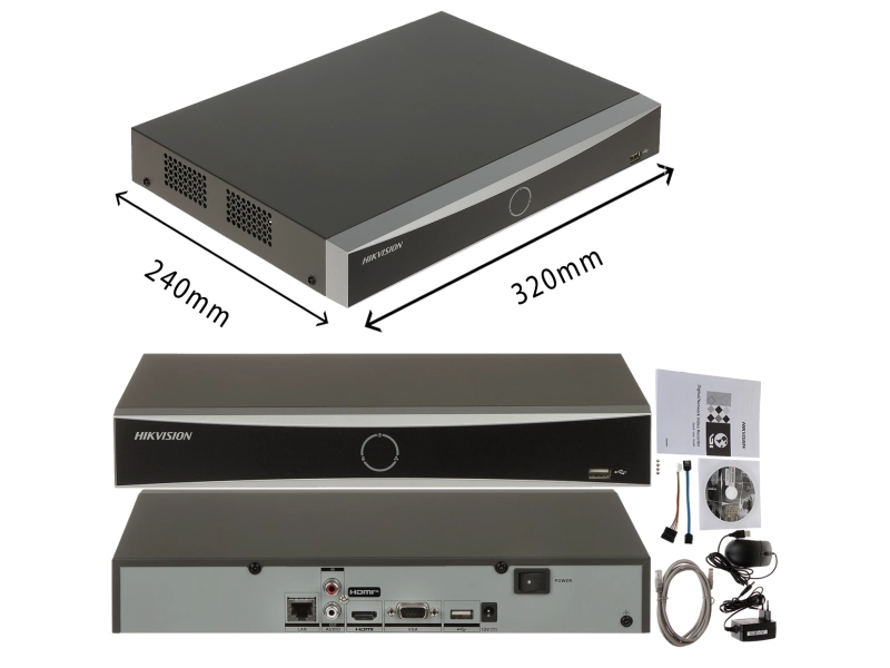 Zestaw 6 kamer IP do Monitoringu w Kolorze 24/7 Hikvision DS-2CD1047G0-L 4Mpx PoE