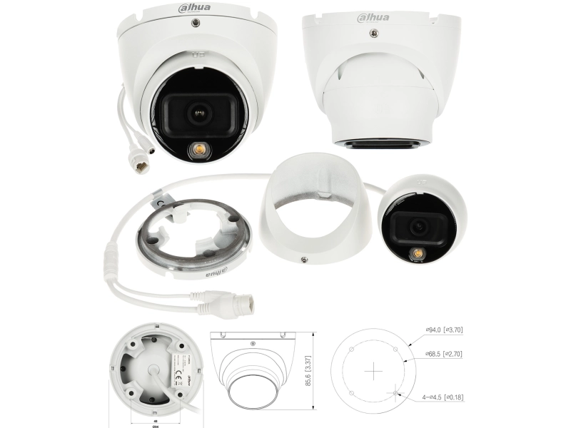 Zestaw monitoringu IP do Domu 8x kamera 8MPx Dahua IPC-HDW1839T-A-IL-0280B-S6 Podwójny oświetlacz