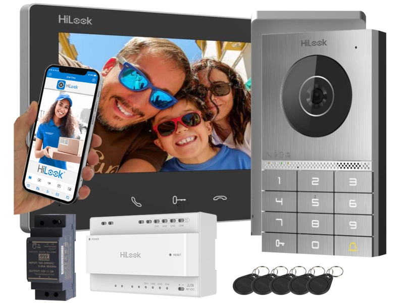 Zestaw wideodomofonowy HD-VIS-02-K HiLook by Hikvision - 2 żyłowy Czytnik, szyfrator, Aplikacja na Furtkę i Bramę