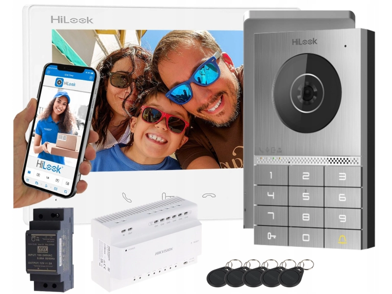 Zestaw wideodomofonowy HD-VIS-02-K-W HiLook by Hikvision - 2 żyłowy Czytnik, szyfrator, Aplikacja na Furtkę i Bramę