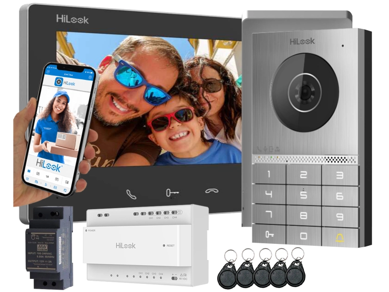 Zestaw wideodomofonowy HD-VIS-02-K HiLook by Hikvision - 2 żyłowy Czytnik, szyfrator, Aplikacja na Furtkę i Bramę