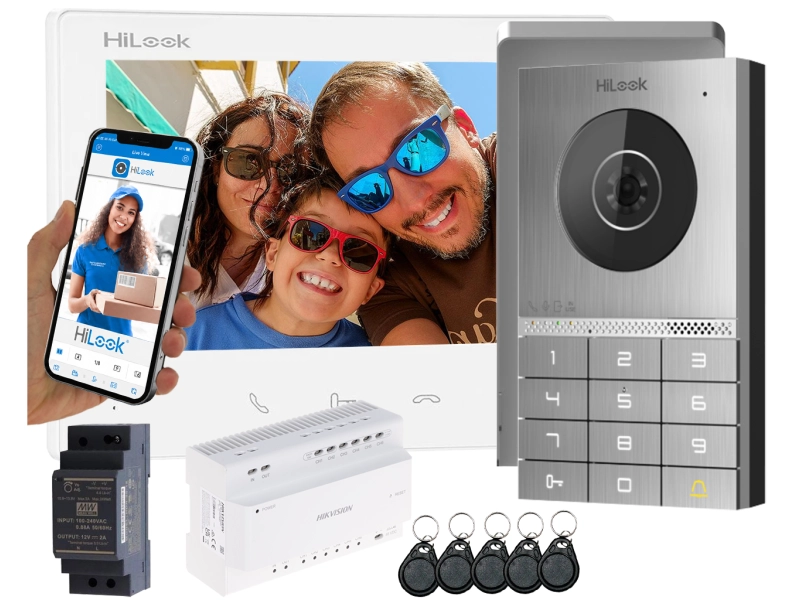 Zestaw wideodomofonowy HD-VIS-02-K-W HiLook by Hikvision - 2 żyłowy Czytnik, szyfrator, Aplikacja na Furtkę i Bramę