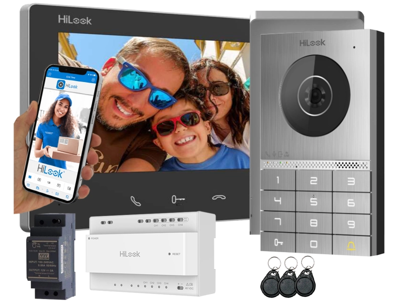 Zestaw wideodomofonowy HD-VIS-02-K HiLook by Hikvision - 2 żyłowy Czytnik, szyfrator, Aplikacja na Furtkę i Bramę