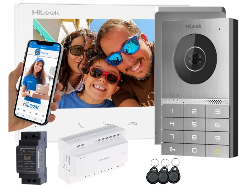 Zestaw wideodomofonowy HD-VIS-02-K-W HiLook by Hikvision - 2 żyłowy Czytnik, szyfrator, Aplikacja na Furtkę i Bramę