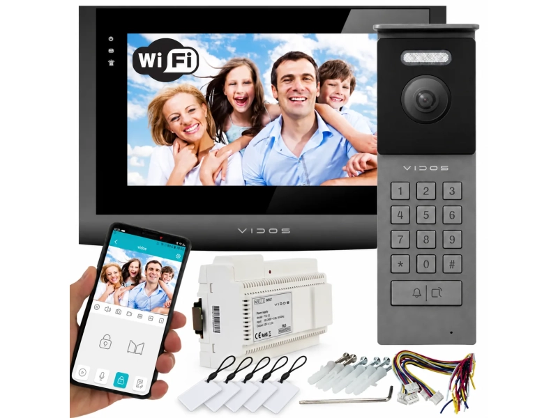 Wideodomofon 2IP 2 żyłowy Vidos M200B-X + S202 v2 Android Czytnik zblizeniowy MicroSD