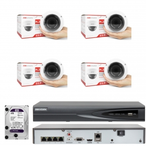 Zestaw do monitoringu IP 4 Kamery DS-2CD1143G0-I 4Mpx