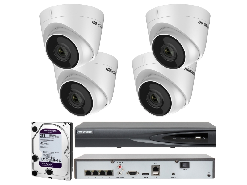 Zestaw do monitoringu IP 4 Kamery 2Mpx Full HD POE