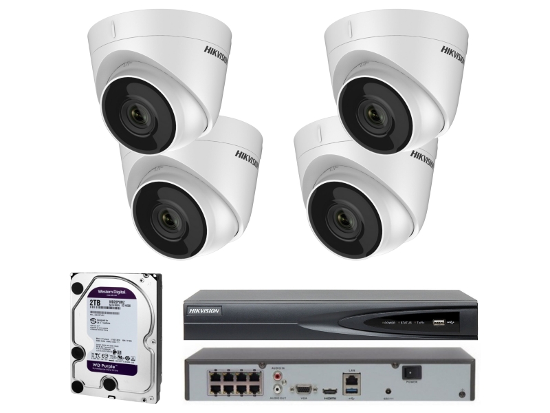 Zestaw do monitoringu IP 4 Kamery 2Mpx Full HD POE