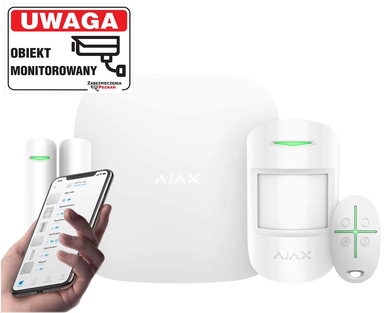 Ajax Alarm Security Starter Kit In White (Model 20288) – Smart Home Wireless Security System Starter Pack